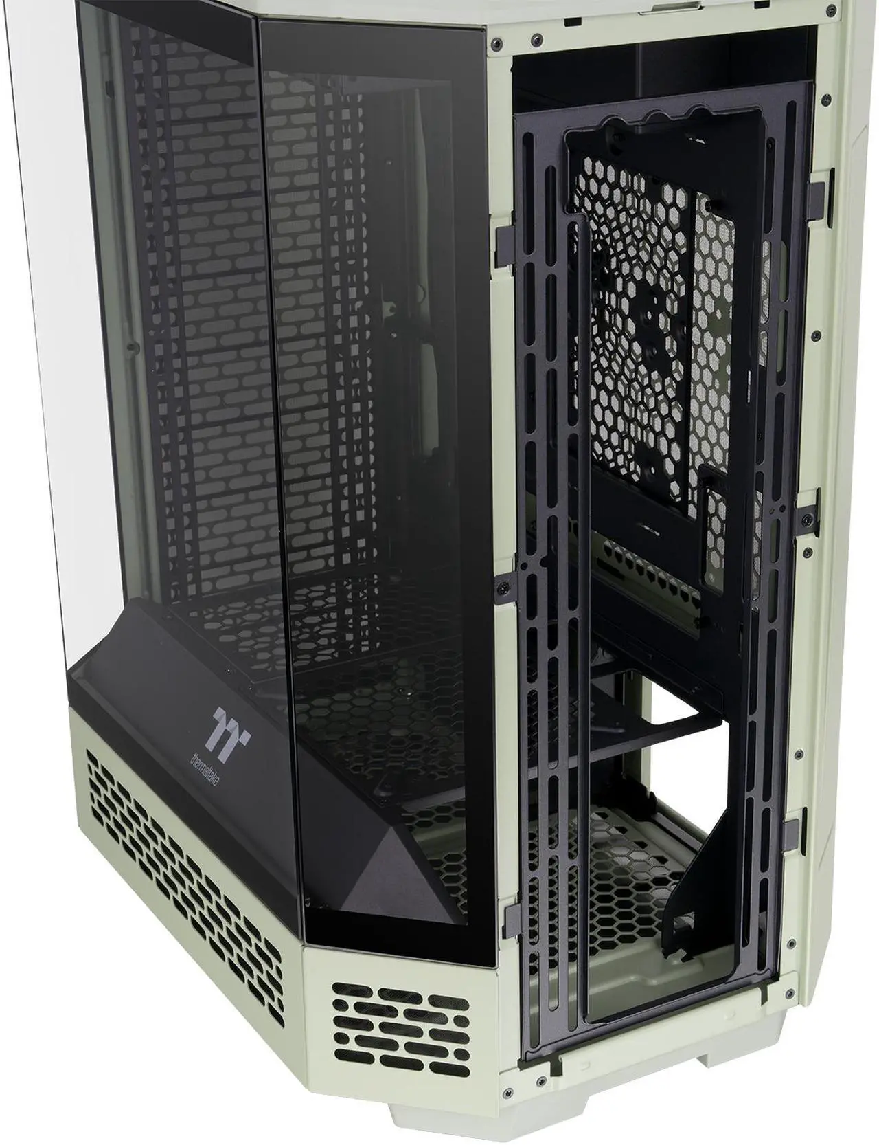 Alt view image 15 of 20 - Thermaltake Tower 600 Matcha Green Mid-Tower ATX Case; 3 Tempered Glass Panels; Hidden-Connector Motherboard Support; Rotational PCI-e Slots; CA-1Z1-00MEWN-00