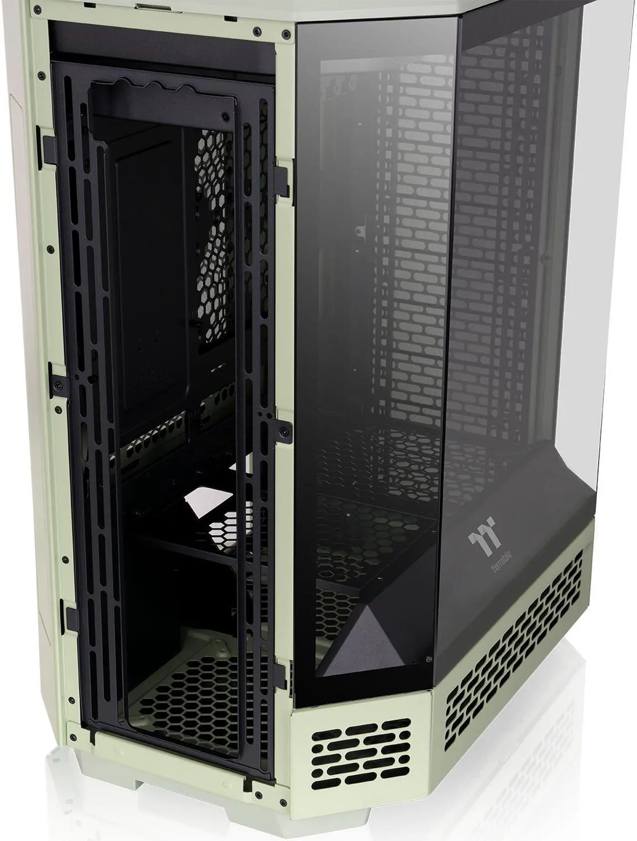 Alt view image 16 of 20 - Thermaltake Tower 600 Matcha Green Mid-Tower ATX Case; 3 Tempered Glass Panels; Hidden-Connector Motherboard Support; Rotational PCI-e Slots; CA-1Z1-00MEWN-00