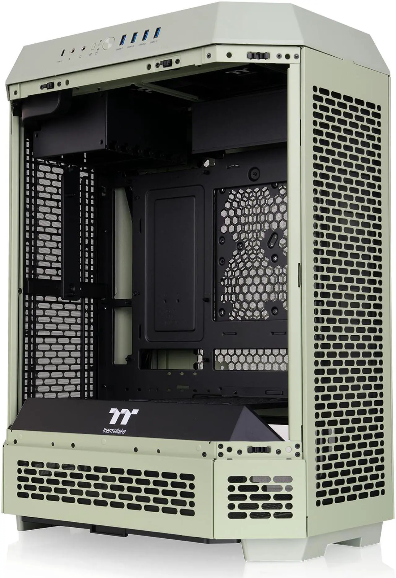 Alt view image 17 of 20 - Thermaltake Tower 600 Matcha Green Mid-Tower ATX Case; 3 Tempered Glass Panels; Hidden-Connector Motherboard Support; Rotational PCI-e Slots; CA-1Z1-00MEWN-00