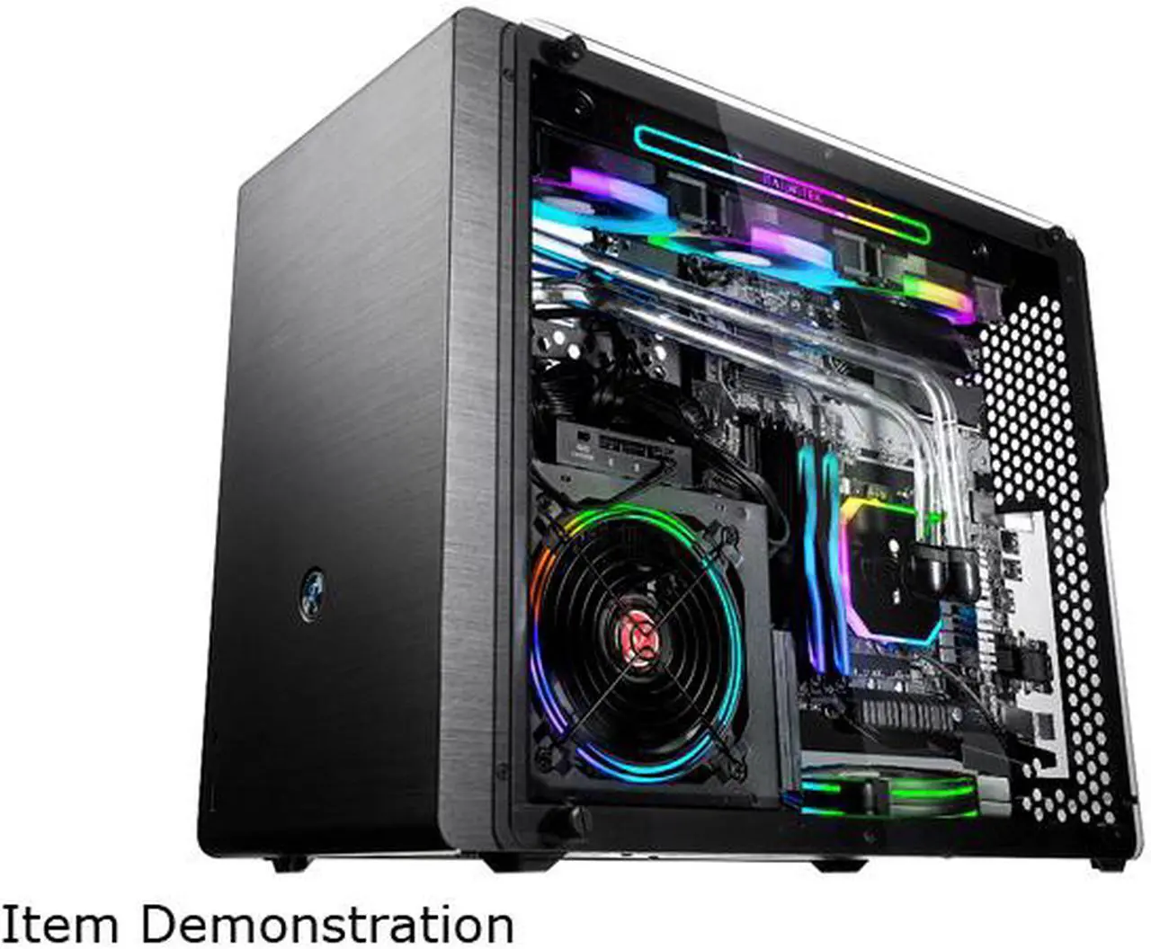 Alt view image 5 of 7 - OPHION M EVO TGS, a SFF case (micro ATX) with tempered glass, is designed to fulfill a smallest case built, compatible with max. 410mm VGA card, max. 3pcs 200mm fan, ATX PSU and comes with Riser card