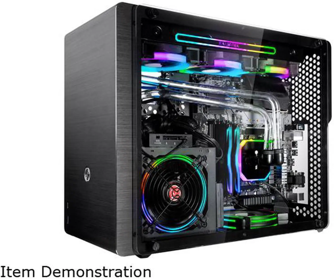 Alt view image 7 of 7 - OPHION M EVO TGS, a SFF case (micro ATX) with tempered glass, is designed to fulfill a smallest case built, compatible with max. 410mm VGA card, max. 3pcs 200mm fan, ATX PSU and comes with Riser card