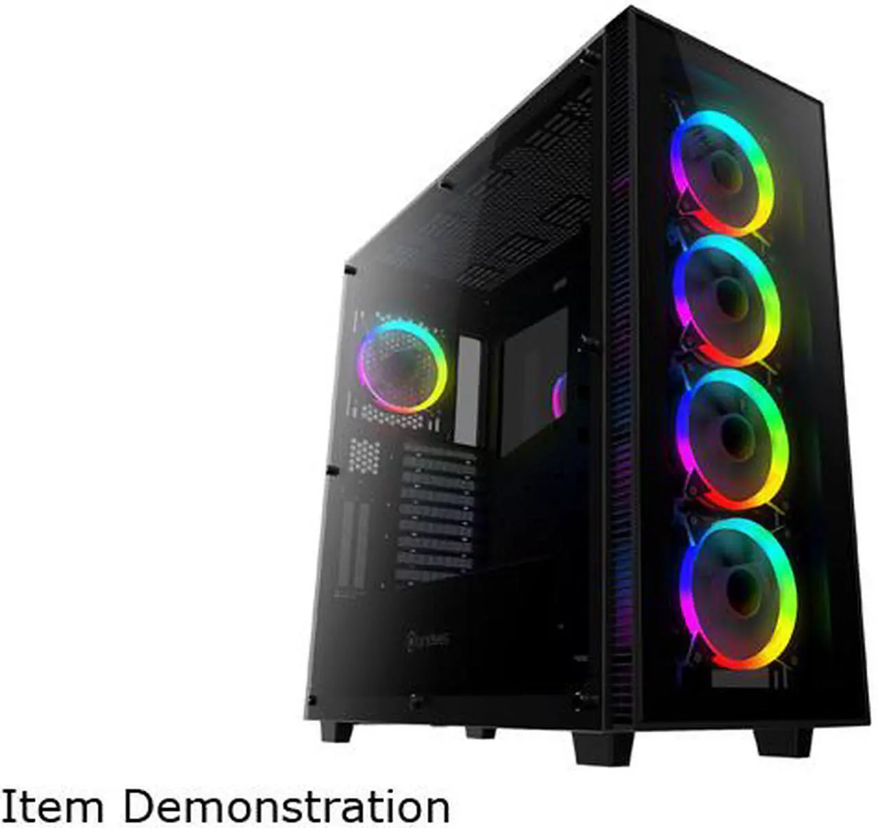 Main image of anidees AI Crystal XL AR V3 Tempered Glass Full Tower ATX Case with 5 RGB Fans and 2 LED Light strip - Black
