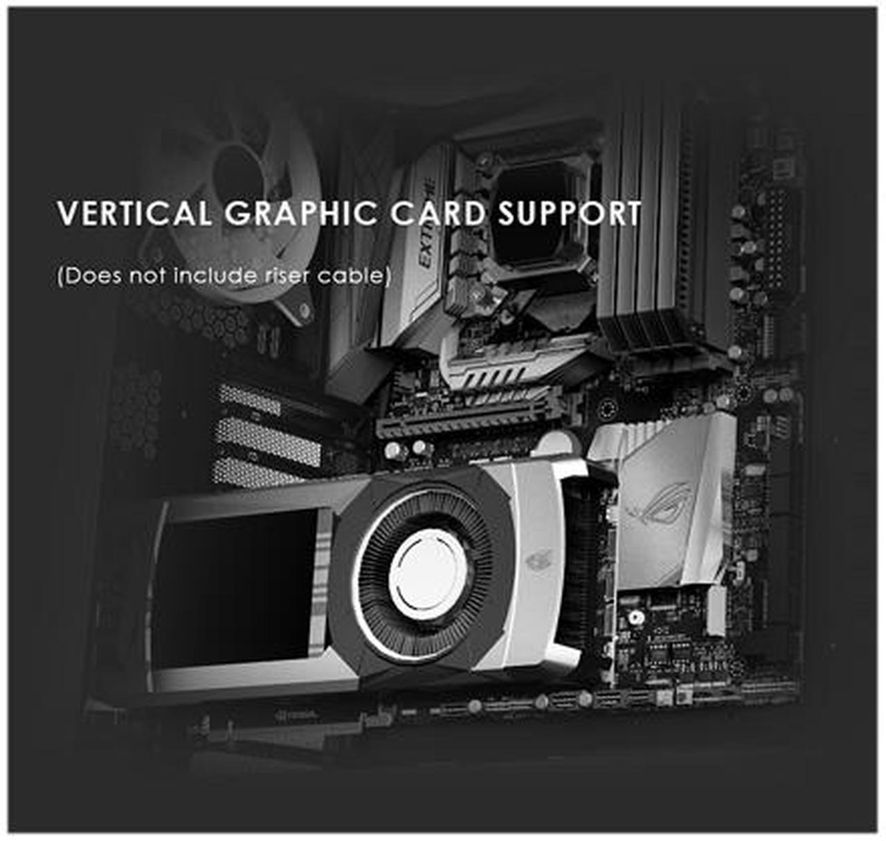 Alt view image 5 of 7 - anidees AI Crystal Cube <Mesh Front Panel> Dual Chamber Tempered Glass EATX /ATX PC Gaming Case with 5 RGB Fans / 2 LED Strips Mesh version - Black AI-CL-CUBE-MAR3