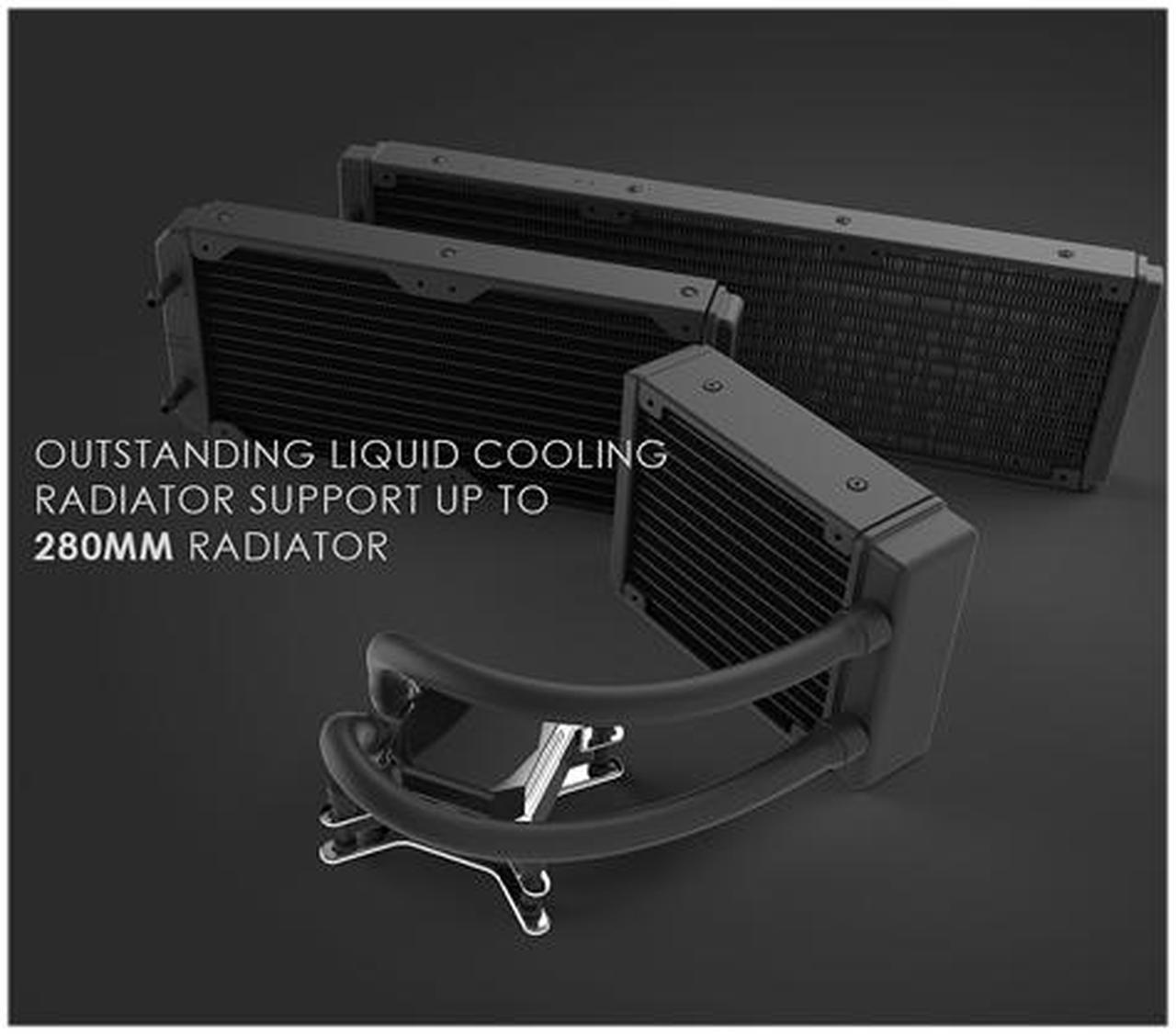 Alt view image 7 of 7 - anidees AI Crystal Cube <Mesh Front Panel> Dual Chamber Tempered Glass EATX /ATX PC Gaming Case with 5 RGB Fans / 2 LED Strips Mesh version - Black AI-CL-CUBE-MAR3