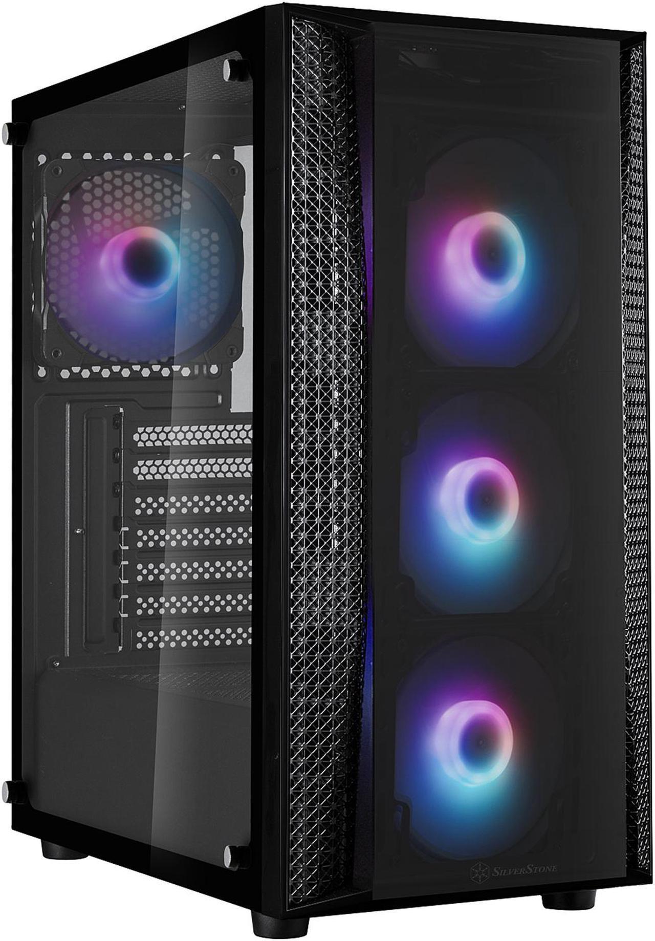 Alt view image 2 of 20 - silverstone fara b1 pro, argb lighting, tempered glass, mid tower atx chassis, sst-fab1b-pro