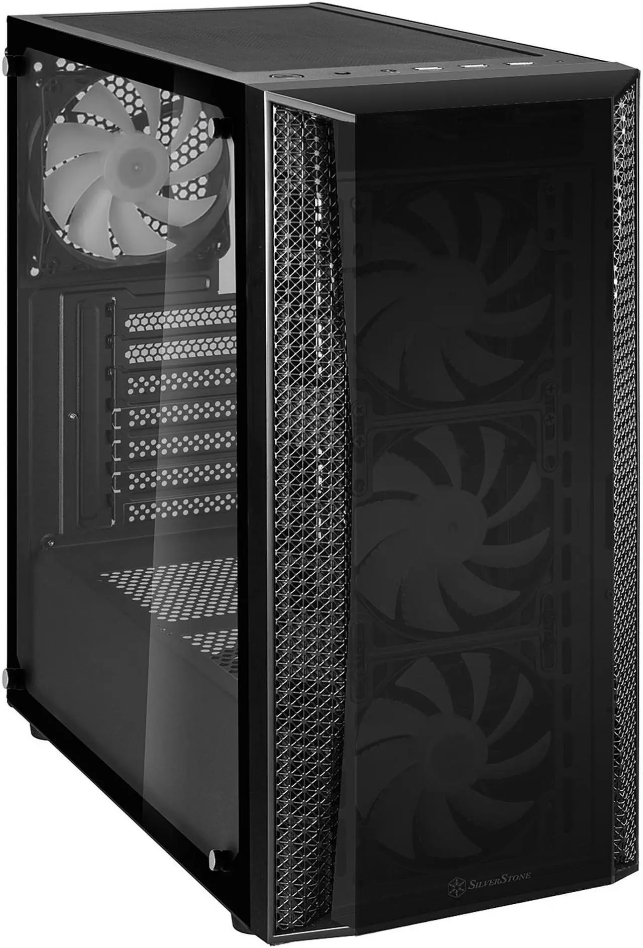 Alt view image 10 of 20 - silverstone fara b1 pro, argb lighting, tempered glass, mid tower atx chassis, sst-fab1b-pro