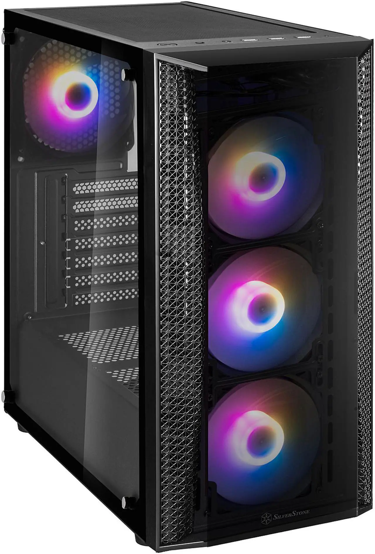 Alt view image 11 of 20 - silverstone fara b1 pro, argb lighting, tempered glass, mid tower atx chassis, sst-fab1b-pro