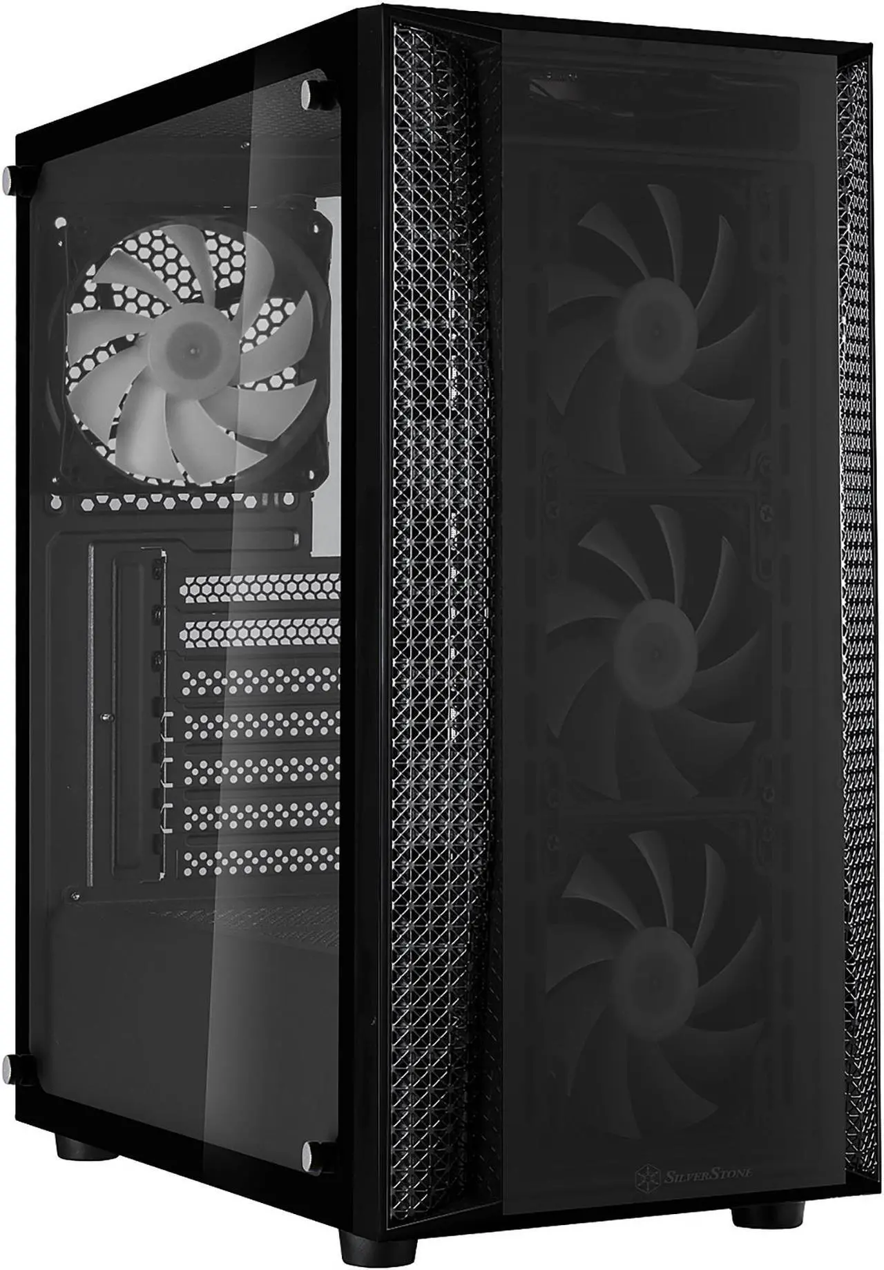 Main image of silverstone fara b1 pro, argb lighting, tempered glass, mid tower atx chassis, sst-fab1b-pro