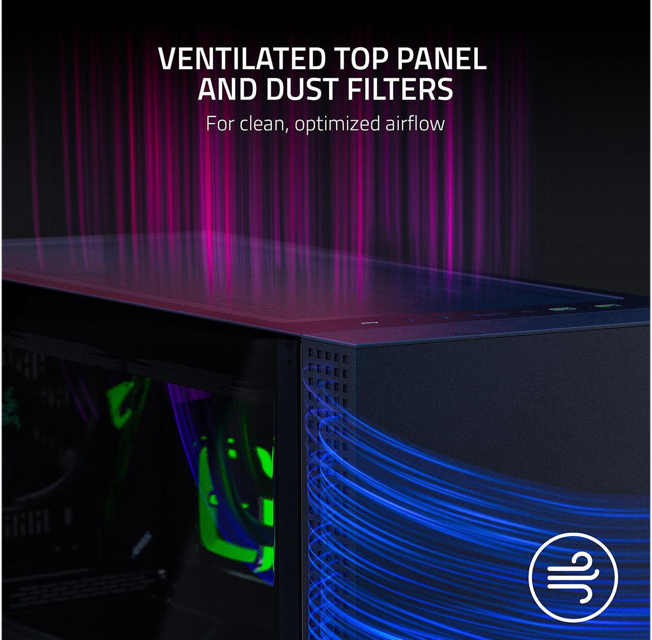 Alt view image 4 of 7 - Razer Tomahawk ATX - Mid Tower Desktop Gaming Chassis PC Case Tempered Glass RGB