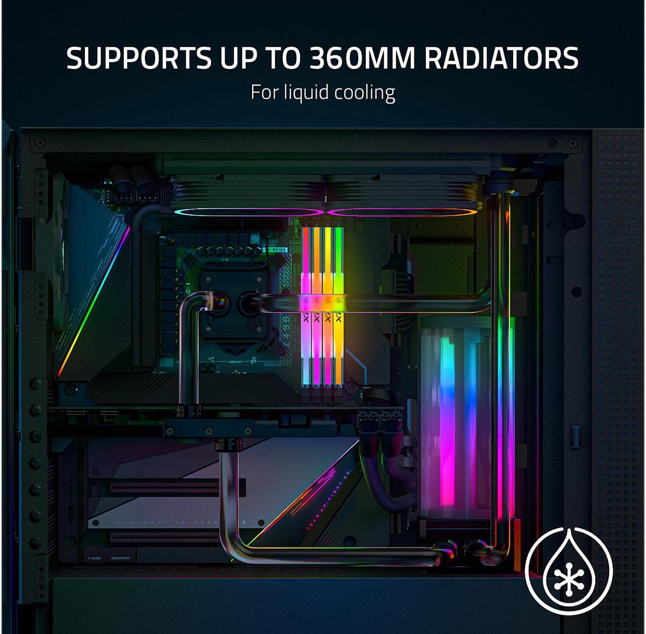 Alt view image 5 of 7 - Razer Tomahawk ATX - Mid Tower Desktop Gaming Chassis PC Case Tempered Glass RGB