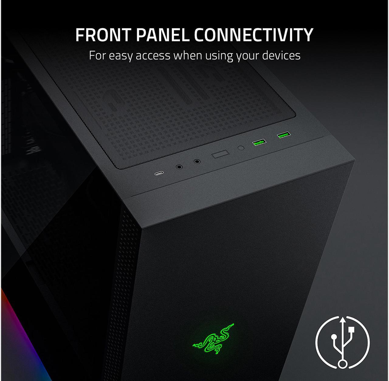 Alt view image 7 of 7 - Razer Tomahawk ATX - Mid Tower Desktop Gaming Chassis PC Case Tempered Glass RGB