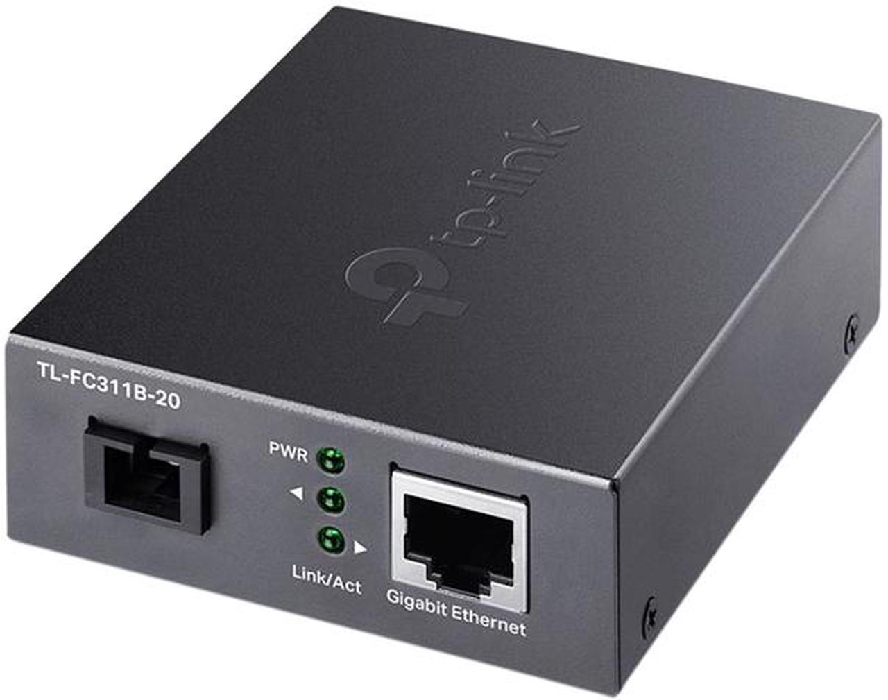 TP-Link TL-FC311B-20 | Gigabit WDM SFP to RJ45 Fiber Media Converter | Fiber to Ethernet Converter | 10/100/1000Mbps RJ45 Port to 1000Base-LX Single-Mode Fiber | Extend Fiber Distance Up to 20 km