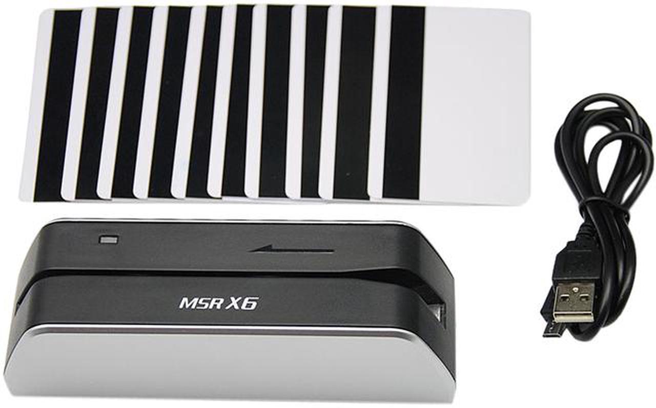 MSRX6 1/3 Size of MSR206 MSR605 MSR606 Smallest Magnetic Stripe Credit Card Reader Writer Encoder Powered by USB. Work with Windows and MAC Computer