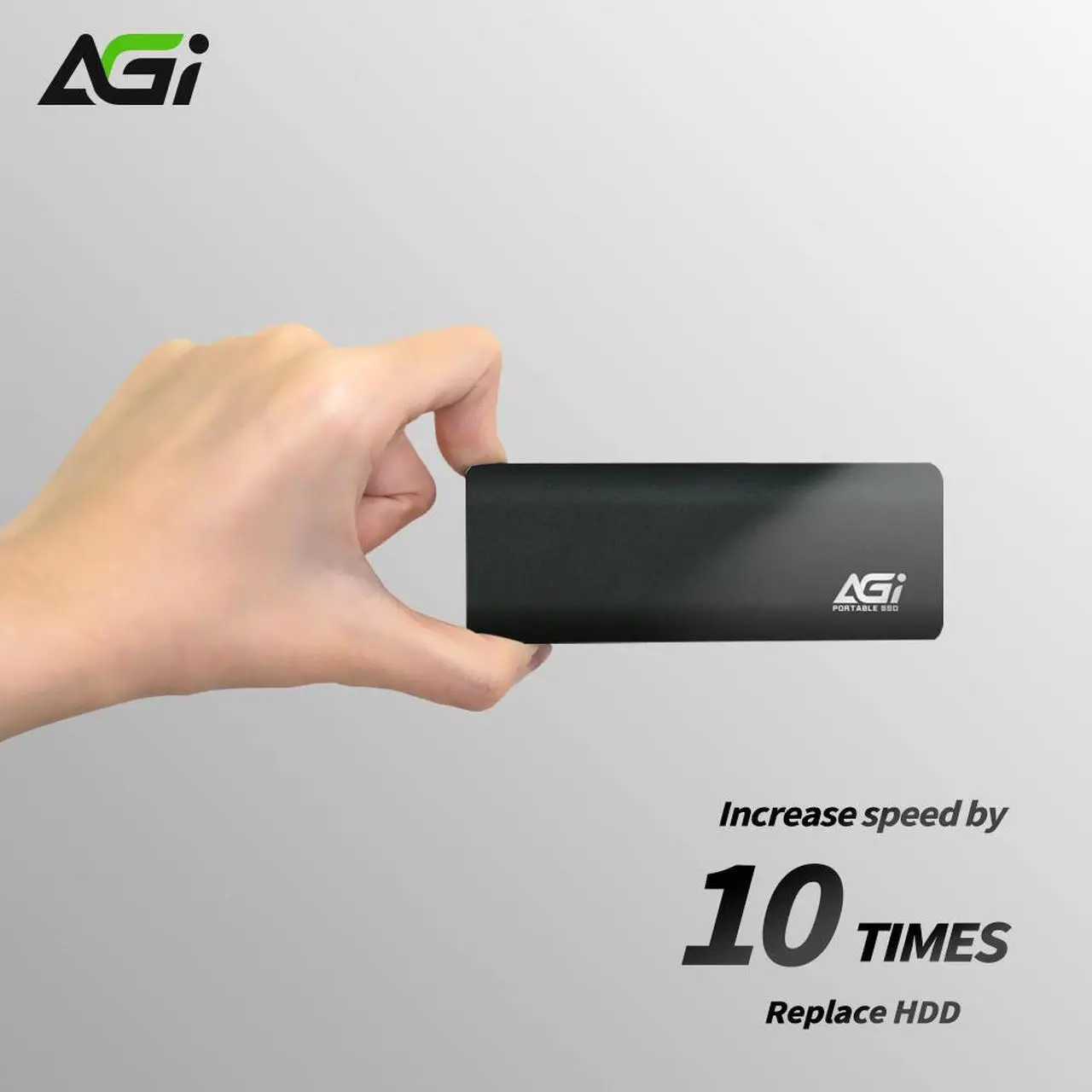 Alt view image 9 of 10 - AGI 1TB ED198 PCIe Portable External SSD, (R/W Speed up to 1024/939 MB/s) USB 3.1 Gen2 Type-C to Type-C/Type-A Cable, Aluminum Housing.