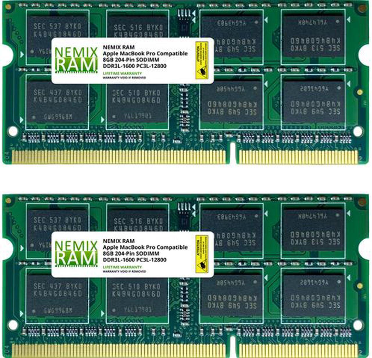 NEMIX RAM 16GB (2 x 8GB) DDR3L-1600 Memory for Apple MacBook Pro 2012 9,1 9,2