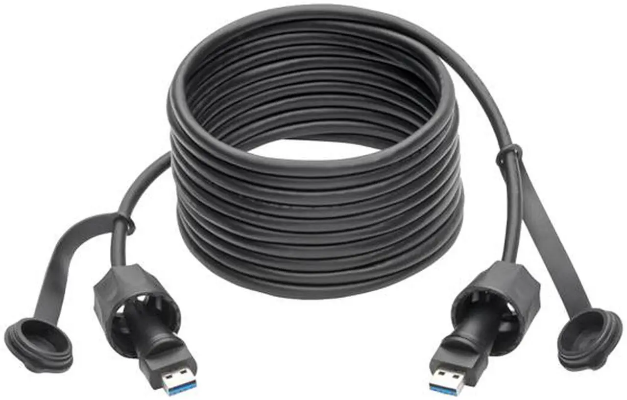 Alt view image 2 of 7 - Tripp Lite Industrial USB-A to USB-A Cable, SuperSpeed, 13 ft. M/M, Shielded, TAA-Compliant (U325-013-IND)