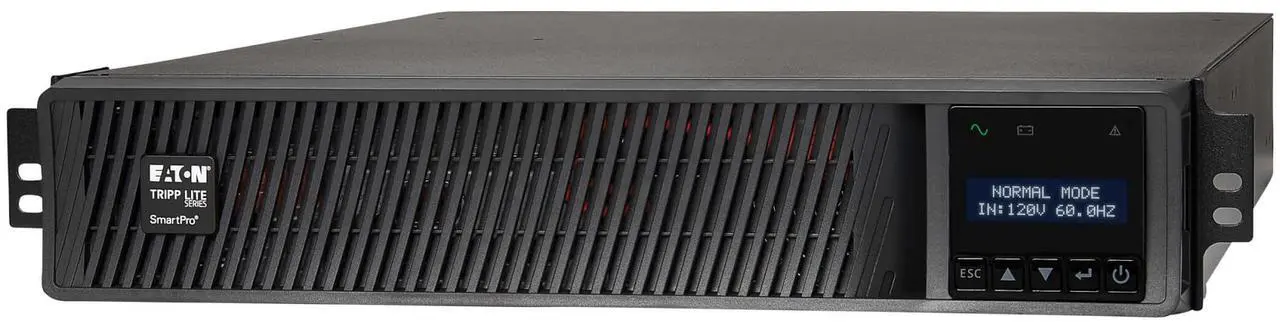 Alt view image 3 of 10 - Tripp Lite series SmartPro 1000VA 1000W 120V Line-Interactive Sine Wave UPS - 8 Outlets, Extended Run, Network Card Included, LCD, USB, DB9, 2U Rack/Tower (SMART1000RMX2UN)