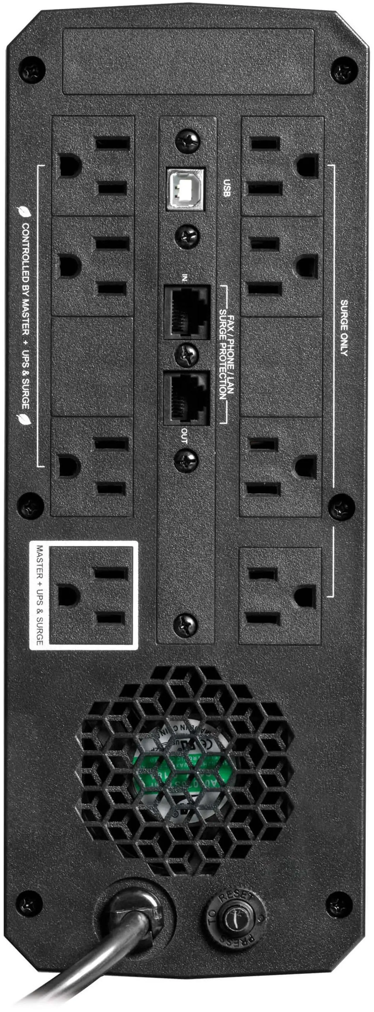 Alt view image 3 of 7 - Tripp Lite UPS 1000VA 600W 120V Pure Sine Wave Gaming UPS Battery Backup - LCD, AVR, RGB LEDs, USB Charging, Power Saving - Tower - AVR - 7 Hour Recharge - 2 Minute Stand-by - 120 V AC Input - 120 V A