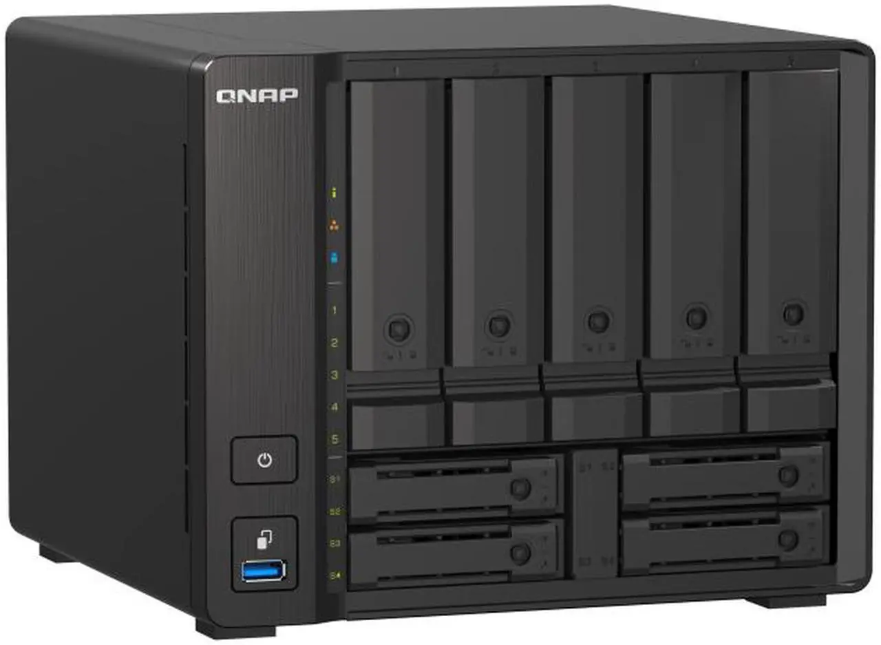 Main image of Qnap TS-h973AX-32G-US 9-bay Desktop NAS, AMD Ryzen V1500B 4C 8T 2.2GHz, 32GB DDR4 SODIMM