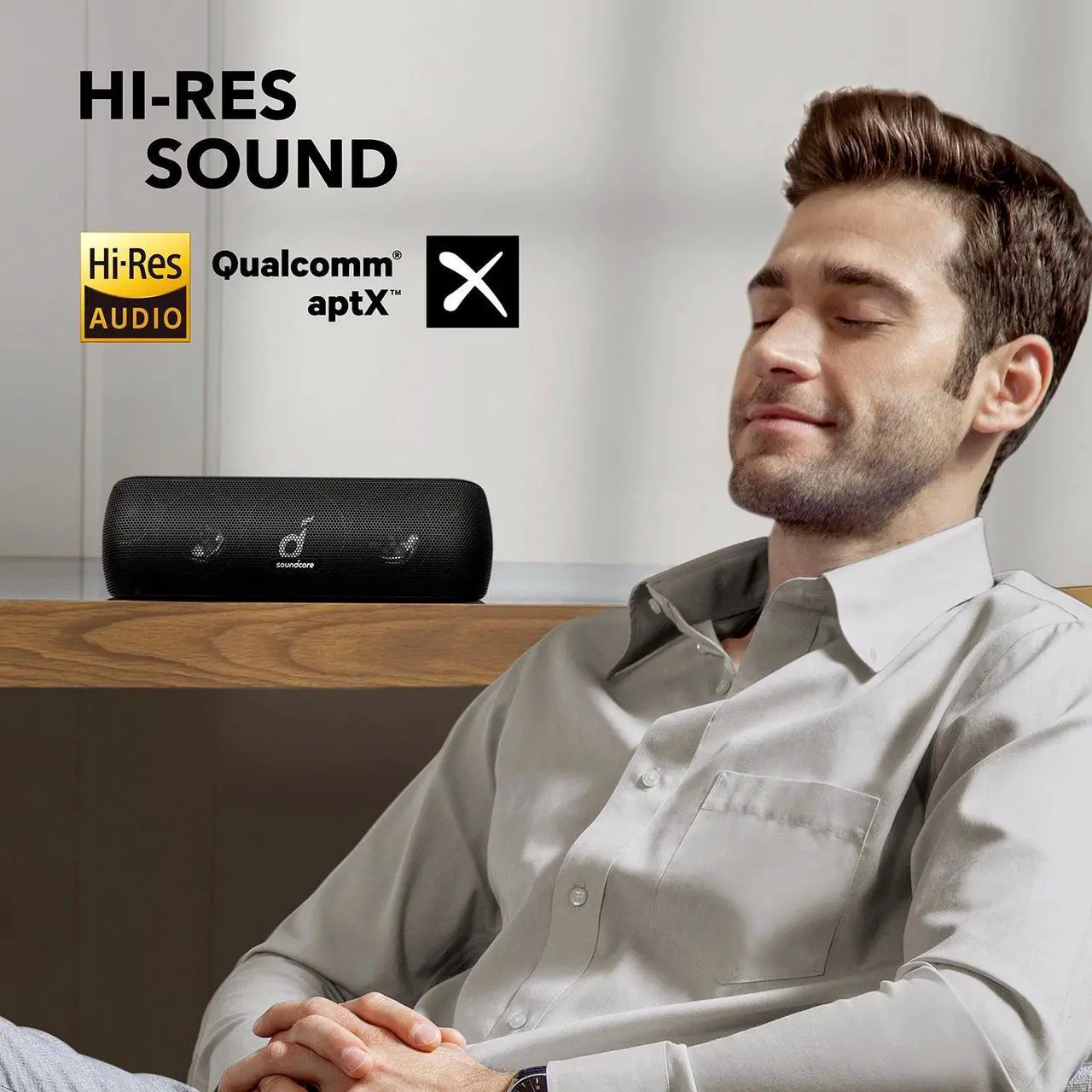Alt view image 7 of 7 - Anker Soundcore Motion+ Bluetooth Speaker with Hi-Res 30W Audio, Extended Bass and Treble, Wireless HiFi Portable Speaker with App, Customizable EQ, 12-Hour Playtime, IPX7 Waterproof, and USB-C