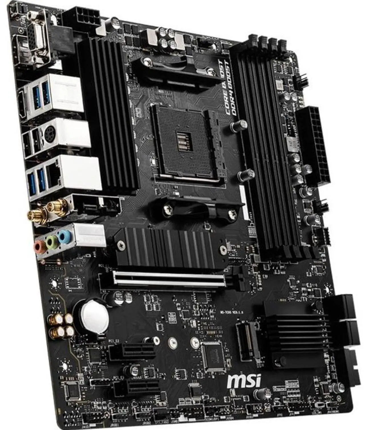 Alt view image 2 of 4 - MSI B550M PRO-VDH WIFI Desktop Motherboard - AMD B550 Chipset - Socket AM4 - Micro ATX - 128 GB DDR4 SDRAM Maximum RAM - 4x Memory Slots - Gigabit Ethernet - IEEE 802.11ac - HDMI - DisplayPort