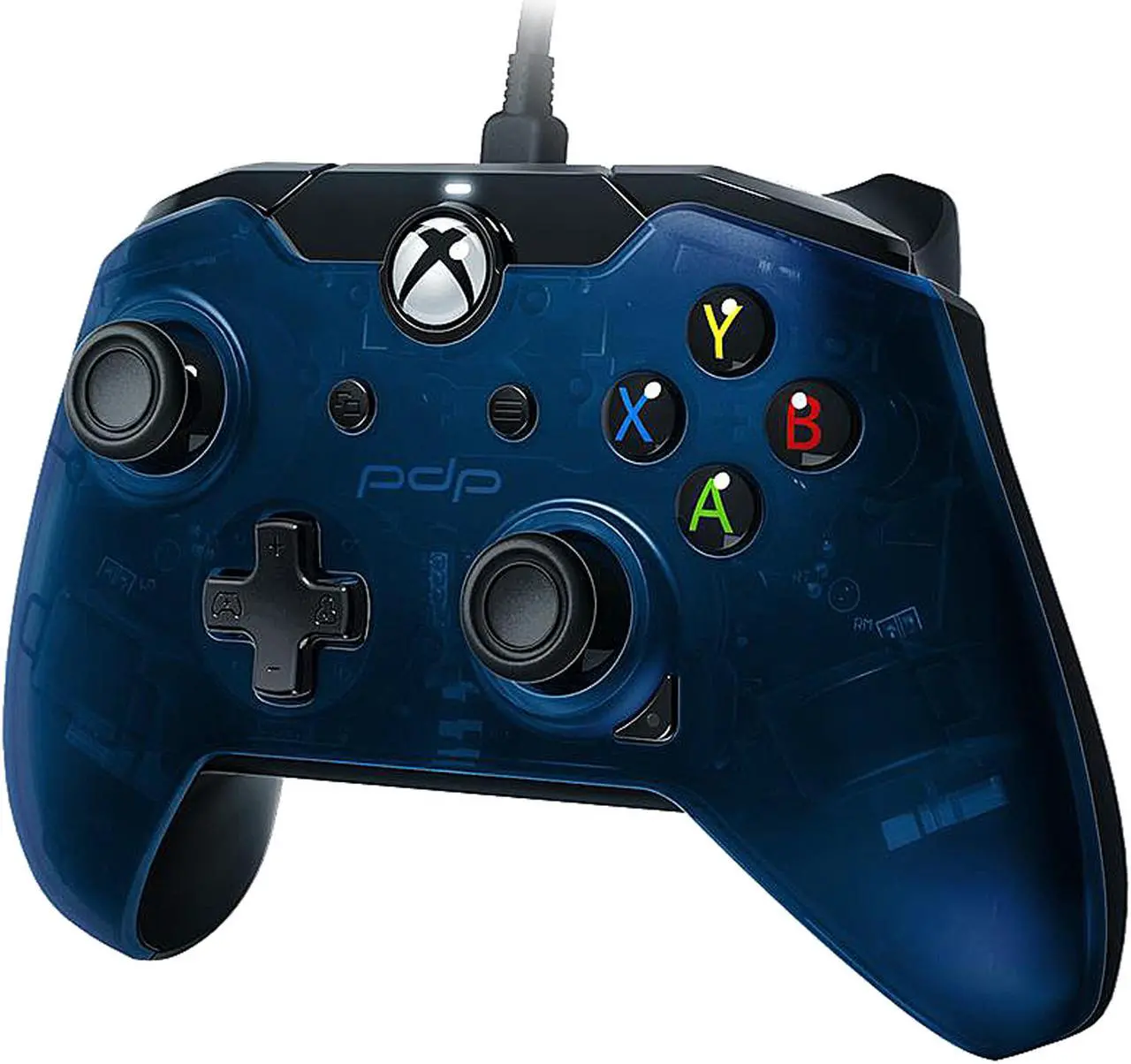 Alt view image 2 of 3 - PDP 048-082-NA-BL Wired Controller For Xbox One & PC - Blue