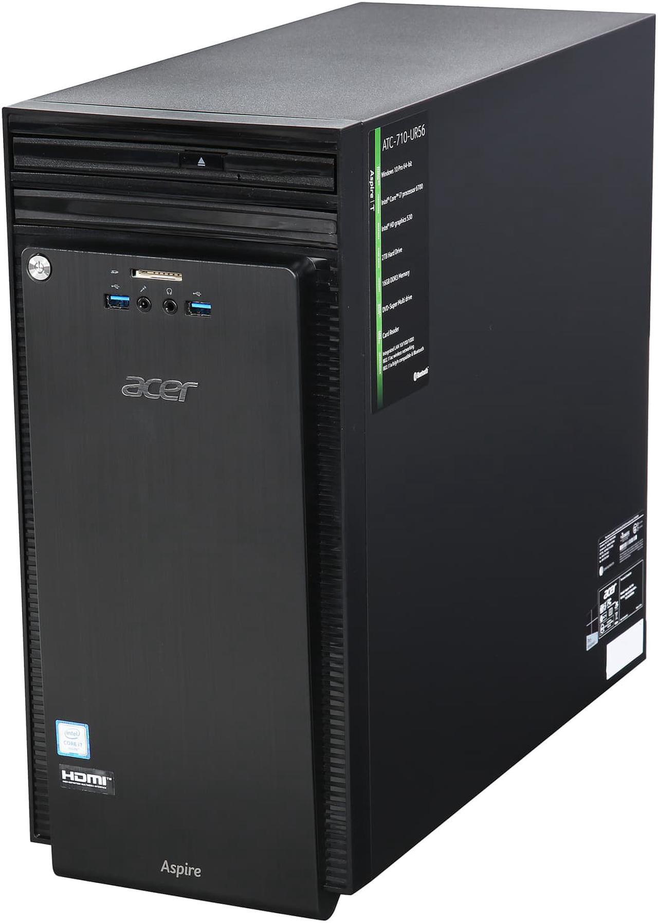 Alt view image 3 of 9 - Acer Desktop Computer Aspire ATC-710-UR56 Intel Core i7 6th Gen 6700 (3.4 GHz) 16 GB DDR3 2 TB HDD Windows 10 Pro 64-Bit