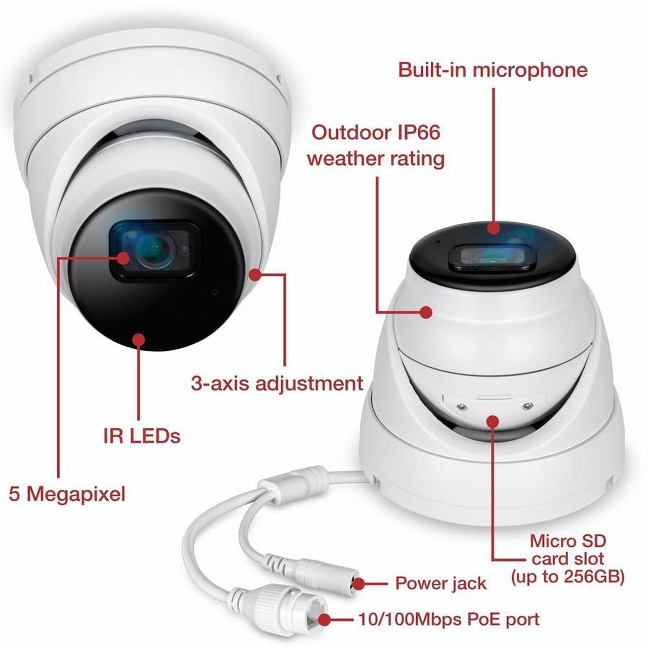 Alt view image 4 of 13 - TRENDnet TV-IP1515PI Indoor/Outdoor 5MP H.265 WDR PoE IR Fixed Turret Network Camera, TV-IP1515PI