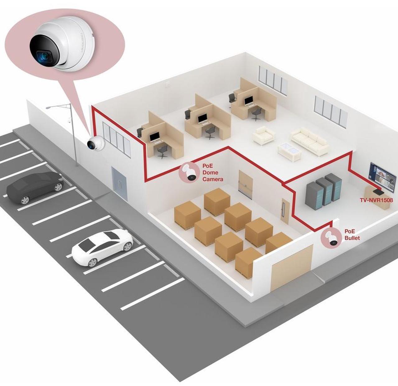 Alt view image 5 of 13 - TRENDnet TV-IP1515PI Indoor/Outdoor 5MP H.265 WDR PoE IR Fixed Turret Network Camera, TV-IP1515PI