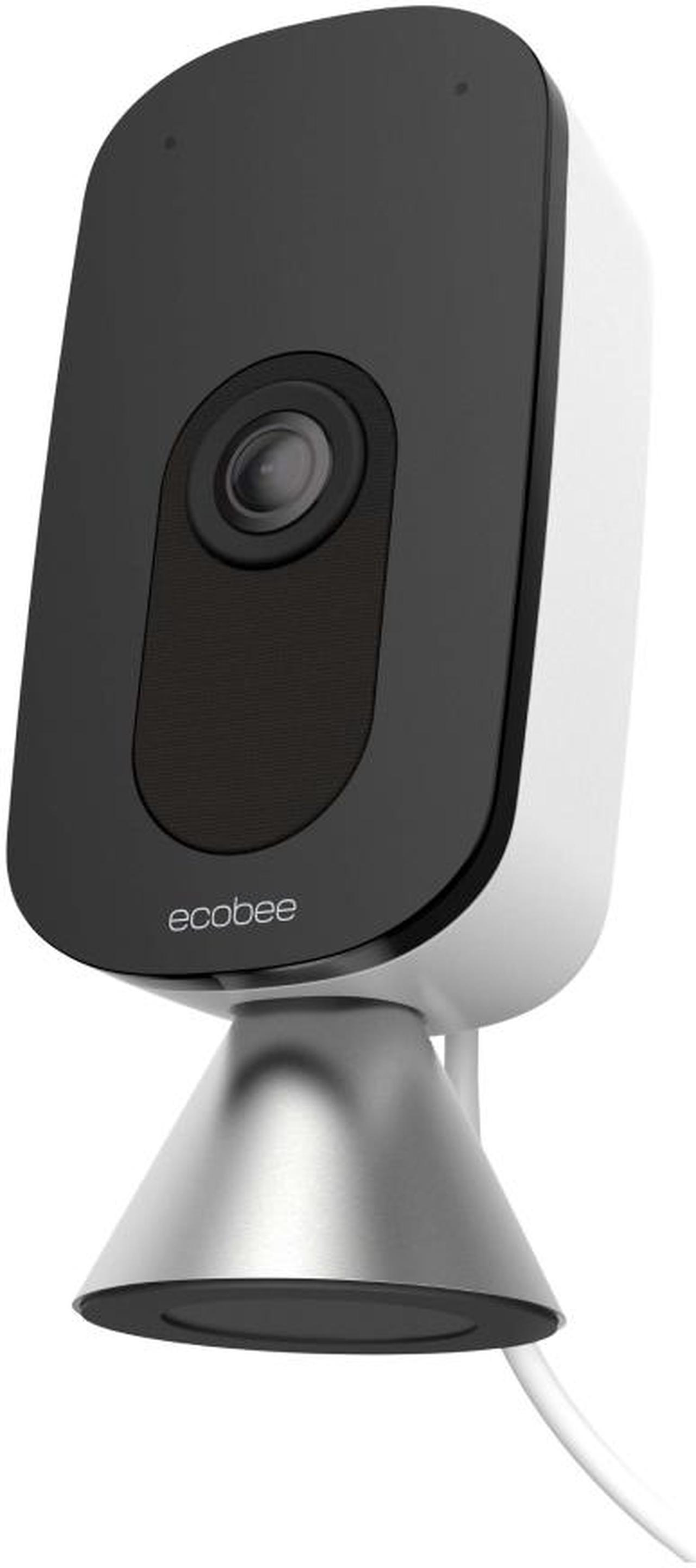 Ecobee SmartCamera - Indoor WiFi Security Camera, Baby & Pet Monitor, Smart Home Security System, 1080p HD 180 Degree FOV, Night Vision, 2-Way Audio, Works with Apple HomeKit, Alexa Built In - EBSCV01