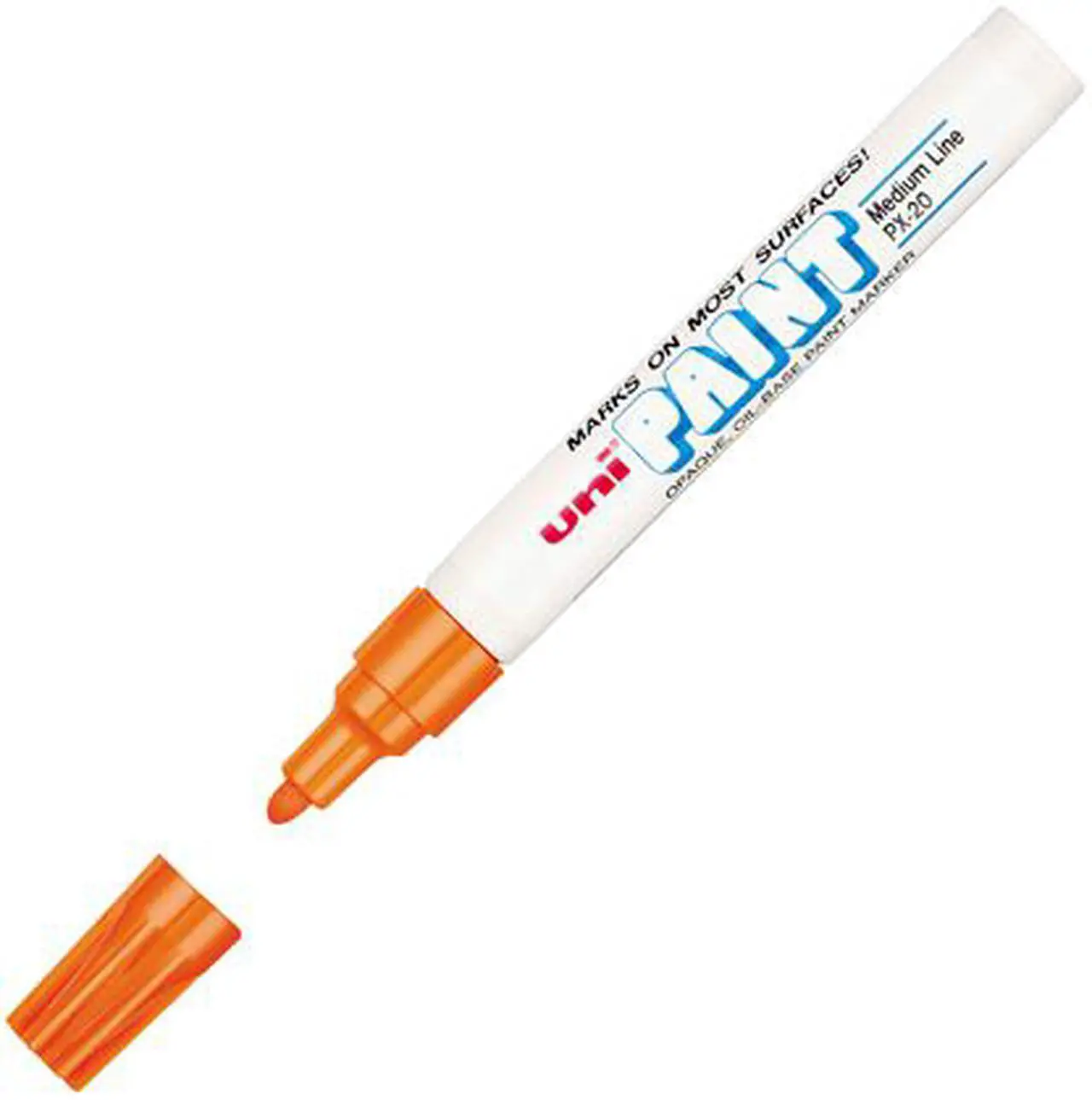 Alt view image 2 of 5 - Uni-Paint Permanent Marker, Medium Bullet Tip, Orange 63607