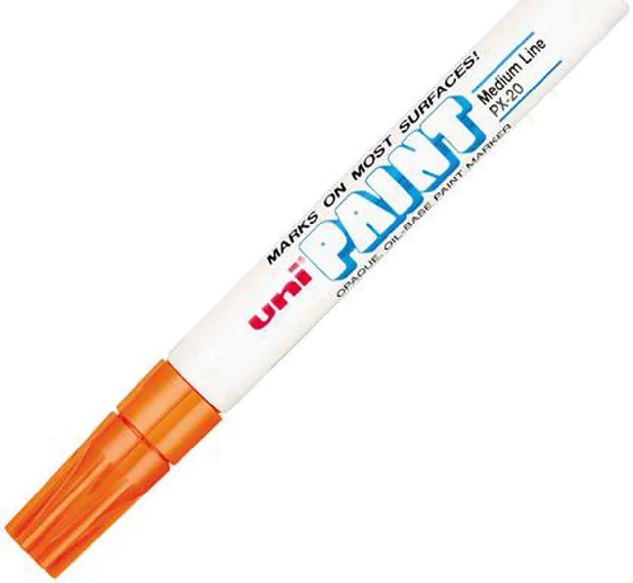 Alt view image 3 of 5 - Uni-Paint Permanent Marker, Medium Bullet Tip, Orange 63607