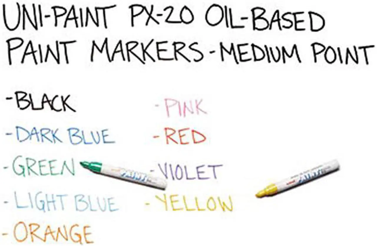 Alt view image 5 of 5 - Uni-Paint Permanent Marker, Medium Bullet Tip, Orange 63607