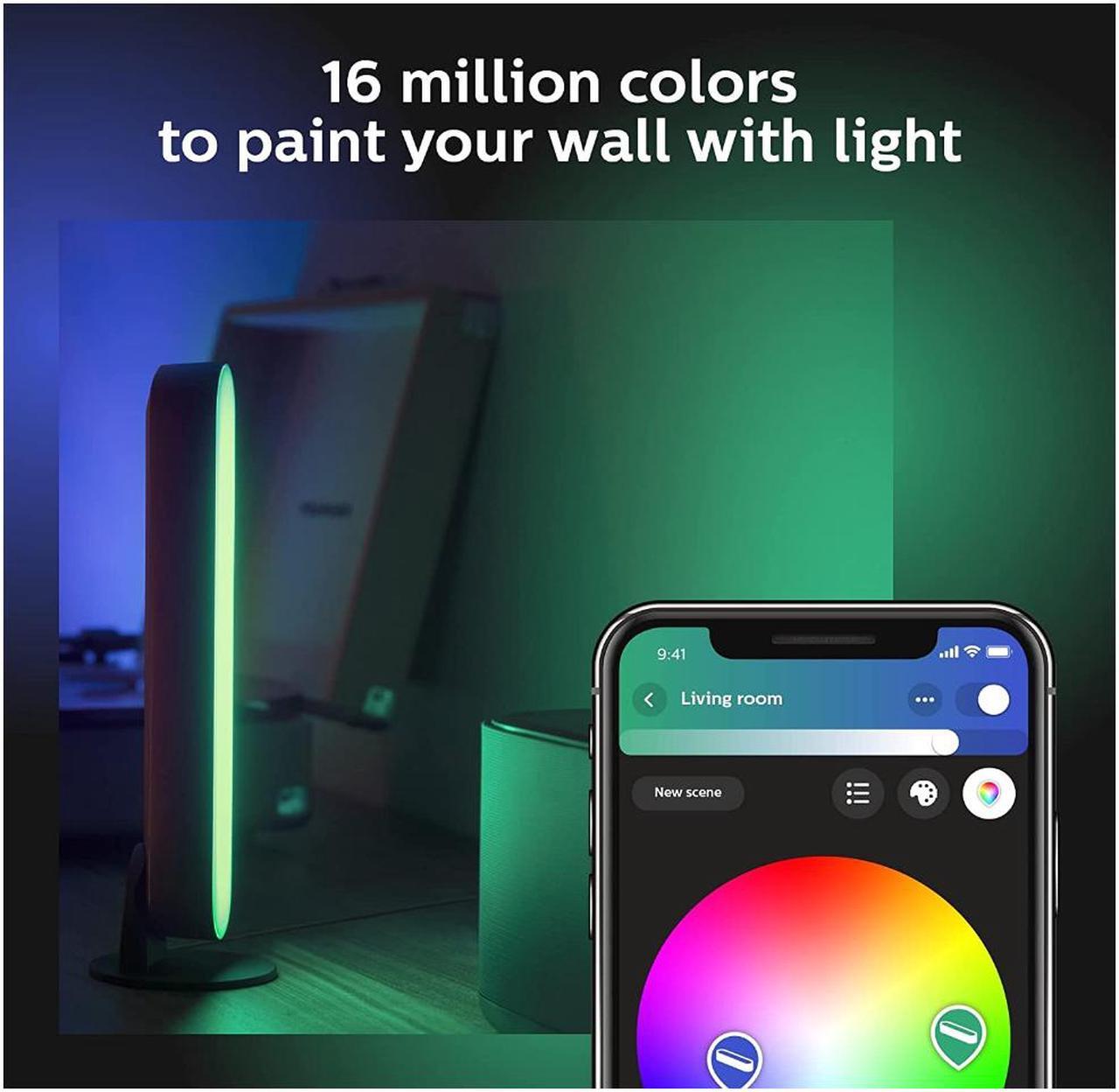 Alt view image 4 of 10 - Philips Hue Play White & Color Ambiance LED Bar Light Extension (Requires Hue LED Bar Light)