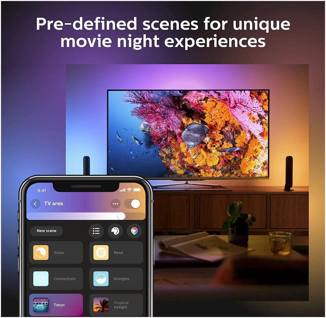 Alt view image 7 of 10 - Philips Hue Play White & Color Ambiance LED Bar Light Extension (Requires Hue LED Bar Light)