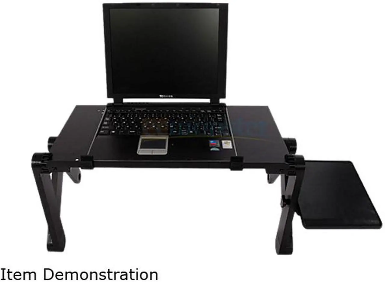 Alt view image 2 of 7 - Laptop Desk Foldable Table Stand Bed Tray with Extra Mouse Pad Side