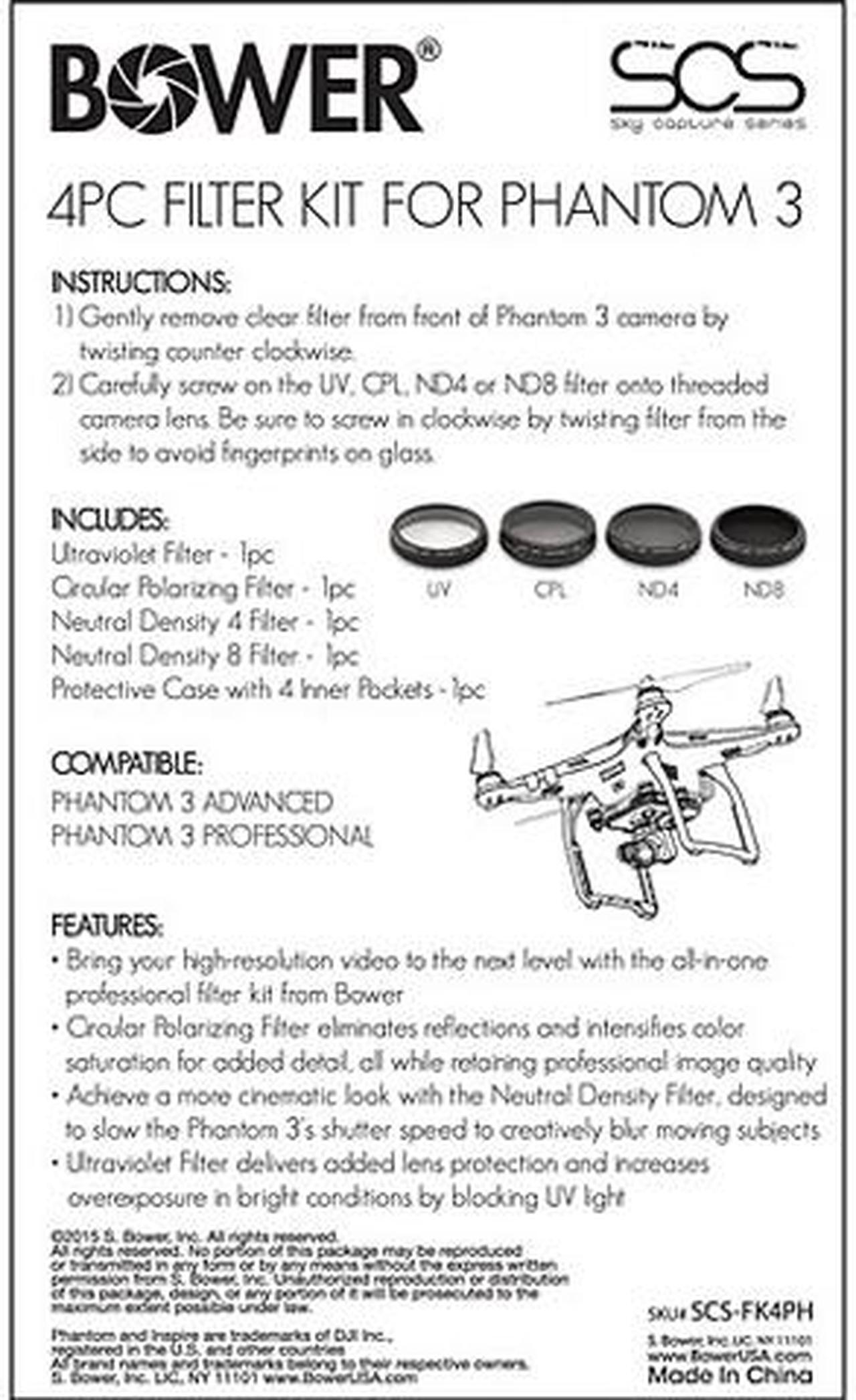 Alt view image 6 of 7 - Bower Sky Capture Series SCS-FK4PH Filter Kit, 4 Pack