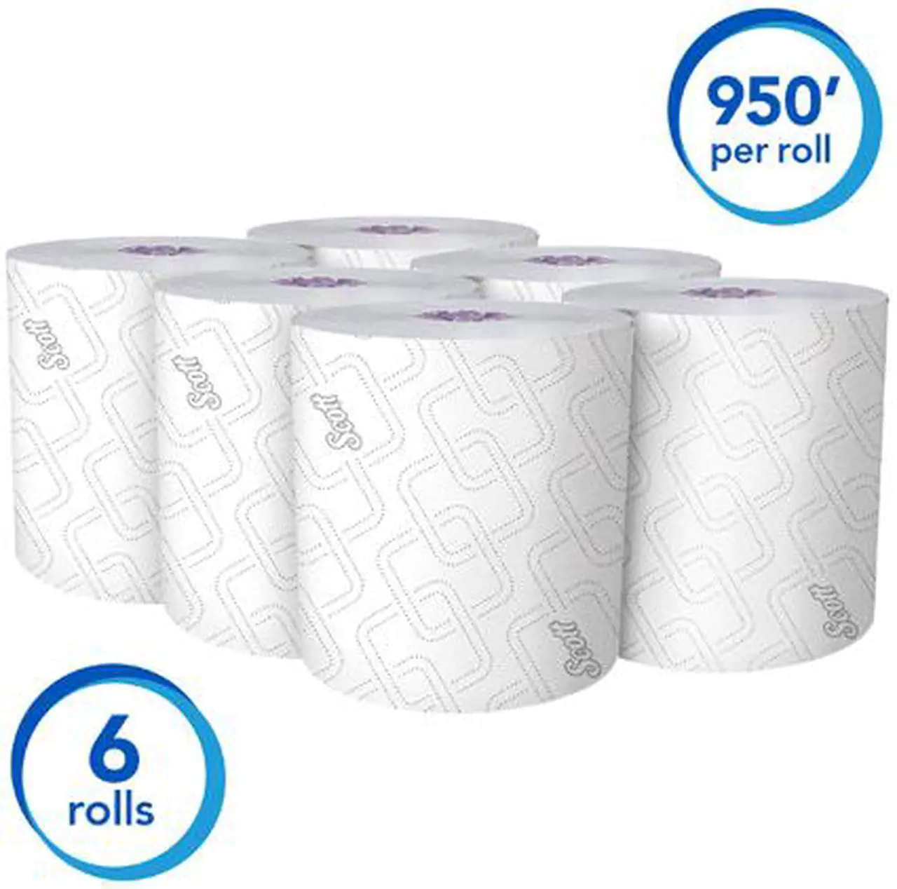 Alt view image 3 of 5 - Scott Essential High Capacity Hard Roll Paper Towels (02001) with Absorbency Pockets, Fast Change with Scott Essential Dispenser, Unperforated, White, 950' / Roll, 6 Rolls / Case, 5,700' / Case