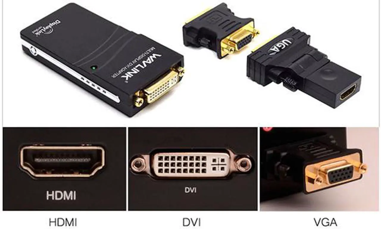Alt view image 2 of 7 - Wavlink USB To VGA DVI HDMI Video Graphics Display Adapter, Displaylink Chip Supports up to 6 Monitor Displays, Up to 1920 x 1080@60Hz For Windows, Mac OS & Chrome OS, More Efficient Home Office
