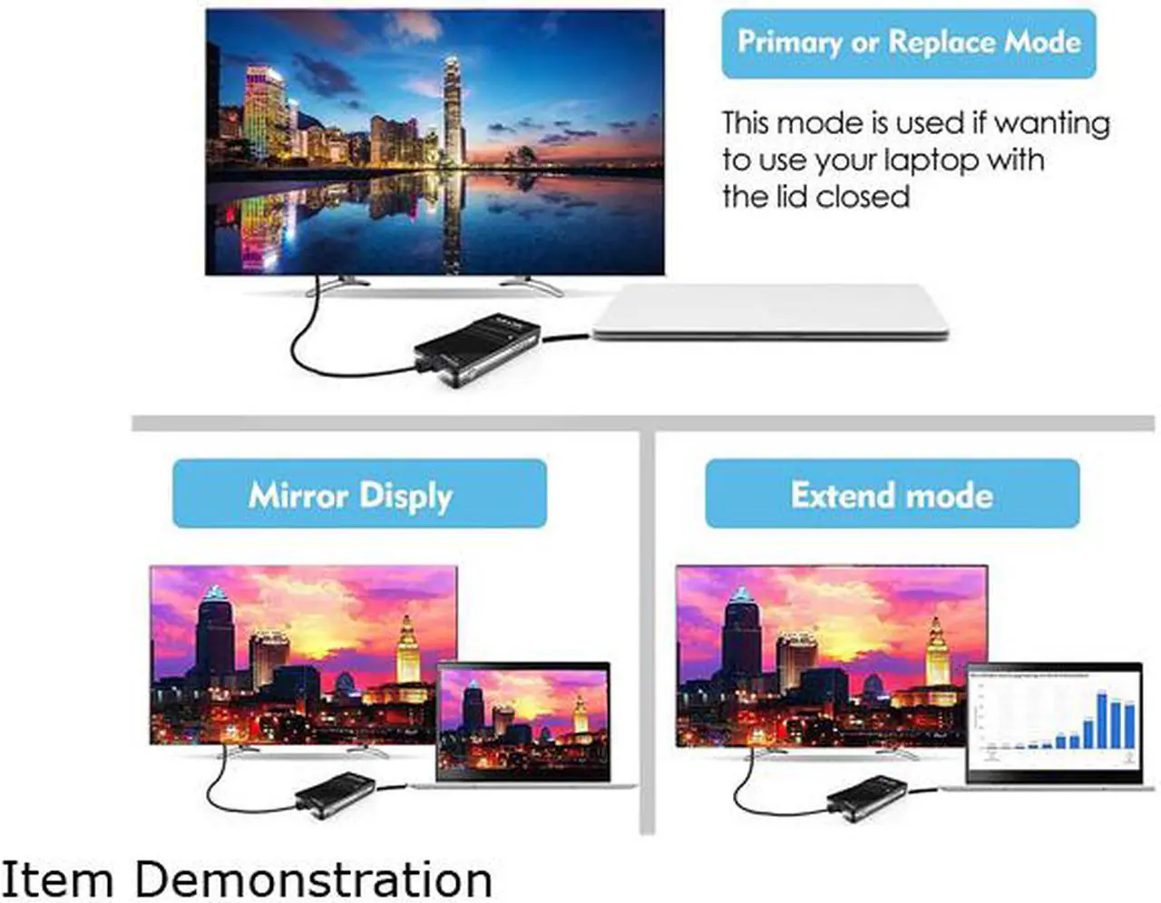 Alt view image 5 of 7 - Wavlink USB To VGA DVI HDMI Video Graphics Display Adapter, Displaylink Chip Supports up to 6 Monitor Displays, Up to 1920 x 1080@60Hz For Windows, Mac OS & Chrome OS, More Efficient Home Office