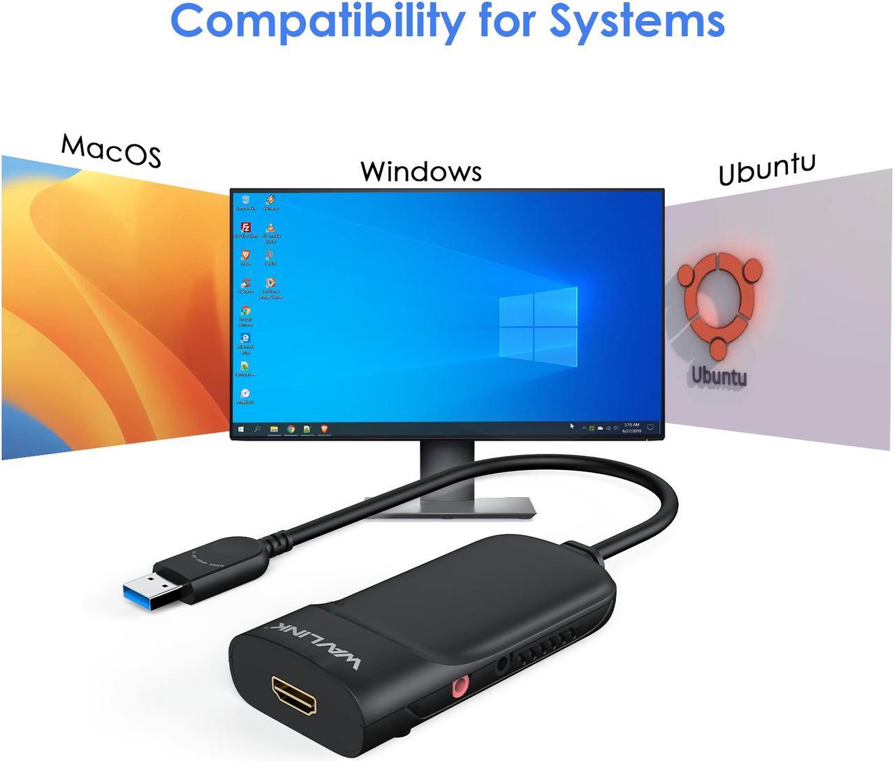 Alt view image 5 of 7 - Wavlink USB 3.0 to HDMI Universal Video Graphics Adapter with Audio Port Displaylink Chip Supports up to 6 Monitor displays, 2048x1152 External Video Card Adapter Support Windows & Chrome OS