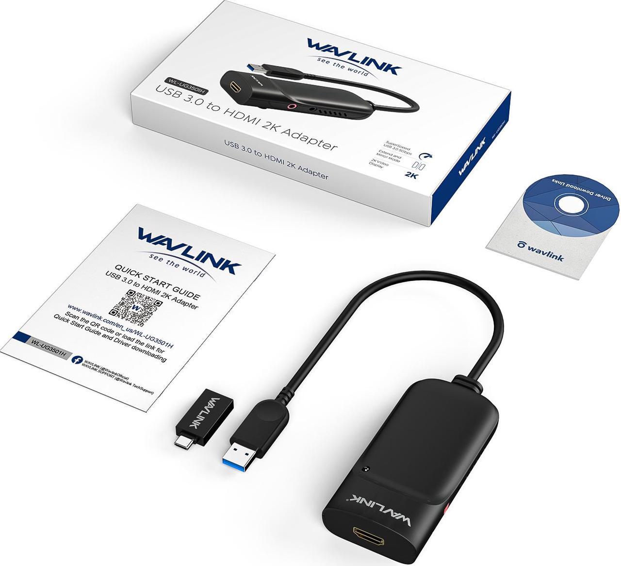 Alt view image 7 of 7 - Wavlink USB 3.0 to HDMI Universal Video Graphics Adapter with Audio Port Displaylink Chip Supports up to 6 Monitor displays, 2048x1152 External Video Card Adapter Support Windows & Chrome OS