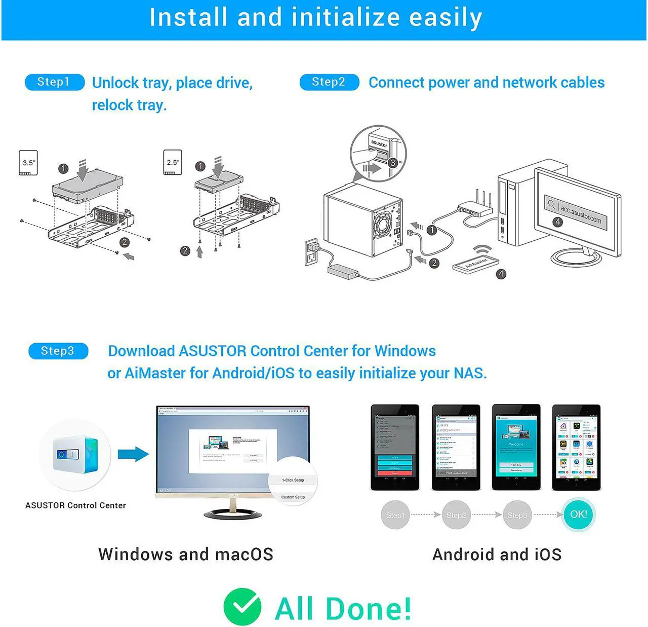 Alt view image 5 of 6 - Asustor AS6604T 4 Bay Lockerstor 4 Desktop NAS (Diskless)