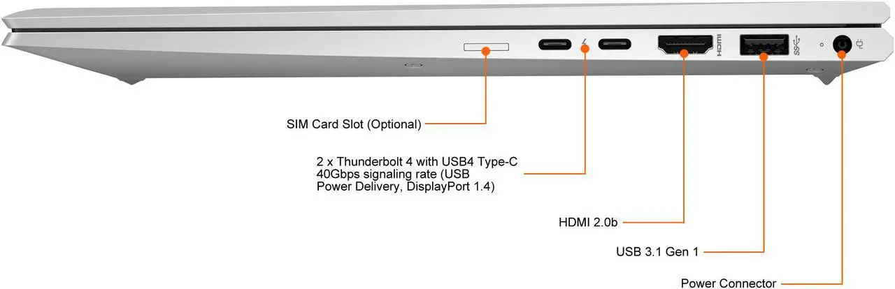 Alt view image 4 of 10 - HP EliteBook 850 G8 15.6" Notebook - Full HD - 1920 x 1080 - Intel Core i5 (11th Gen) i5-1135G7 Quad-core (4 Core) 2.40 GHz - 8 GB RAM - 256 GB SSD