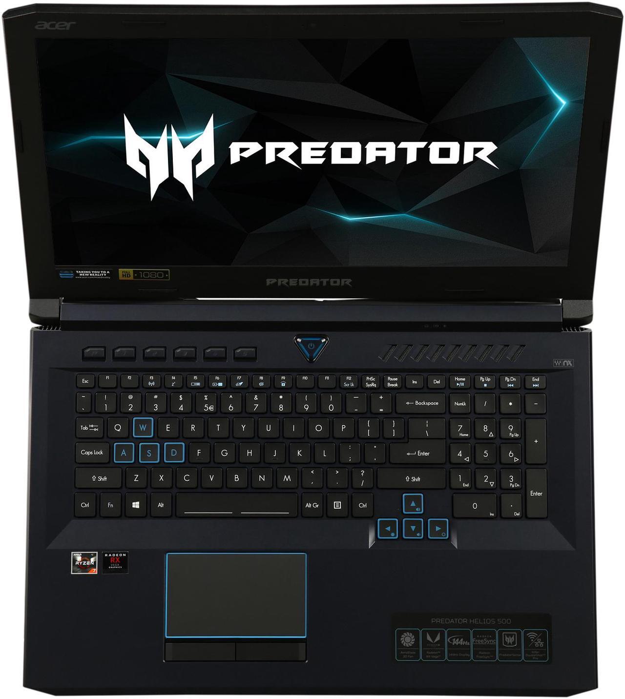 Alt view image 6 of 7 - Acer Predator Helios 500 PH517-61-R0GX 17.3" FHD IPS RX Vega 56 8 GB VRAM AMD Ryzen 7 2700 16 GB Memory 256 GB SSD Windows 10 Home Gaming Laptop