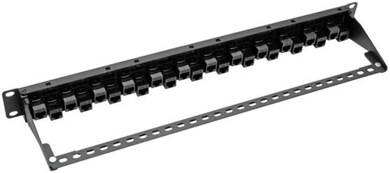 Alt view image 5 of 6 - 24-PORT 1U RACK-MOUNT CAT5E/6 OFFSET FEED-THROUGH PATCH PANEL WITH CABLE MANAGEM
