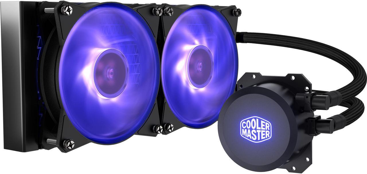 Cooler Master MasterLiquid ML240L RGB Close-Loop CPU Liquid Cooler, 240mm Radiator, Dual Chamber RGB Pump, Dual MF120R RGB Fans, RGB Lighting for AMD Ryzen/Intel LGA1200/1151