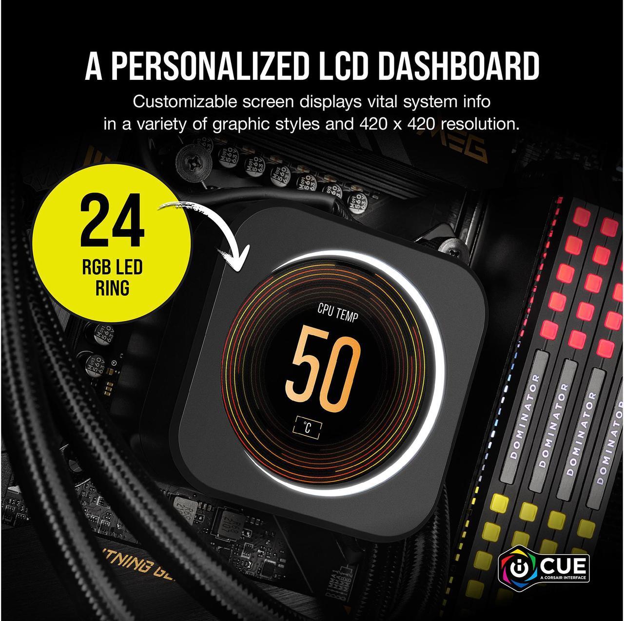 Alt view image 3 of 7 - CORSAIR iCUE ELITE CPU Cooler LCD Display Upgrade Kit