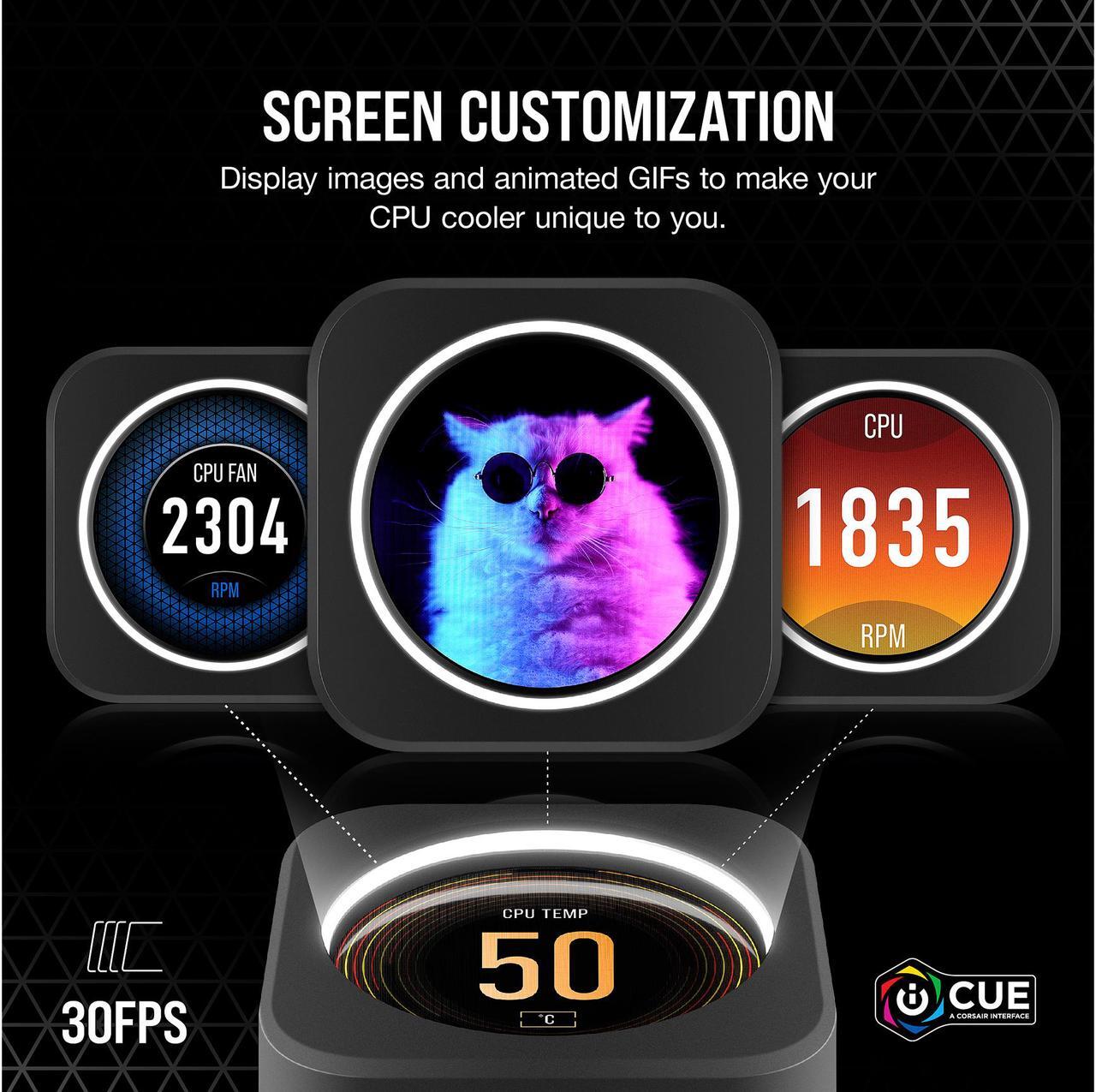 Alt view image 4 of 7 - CORSAIR iCUE ELITE CPU Cooler LCD Display Upgrade Kit