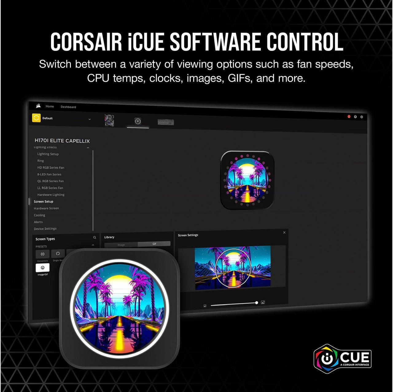 Alt view image 5 of 7 - CORSAIR iCUE ELITE CPU Cooler LCD Display Upgrade Kit